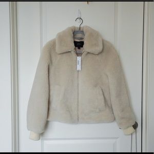 J Crew Plush Fleece Bomber Jacket S